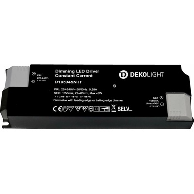 Deko-Light LED-napájení BASIC, DIM, CC, D105045NTF/45W konstantní proud 1050 mA IP20 stmívatelné 22-43V DC 23,50-45,00 W 862210