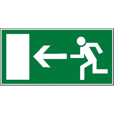 Piktogram ÚNIKOVÁ CESTA VĽAVO - 100x200, SAMOLEPKA PVC