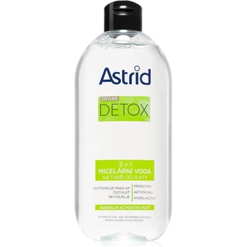 Astrid CITYLIFE Detox мицеларна вода 3в1 за нормална към мазна кожа 400ml