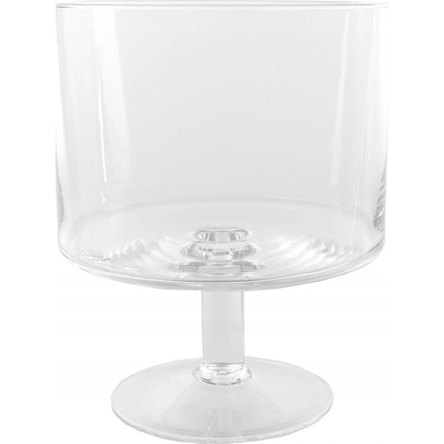 Sigma-Glass SKLENĚNÁ SALÁTOVÁ MÍSA NA VYSOKÉ NOZE široká20 cm