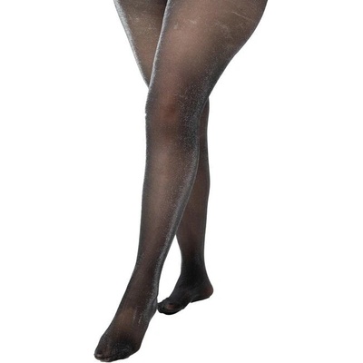 Pamela Mann punčocháče All Over Glitter Curvy Super Stretch Black/Silver PM1128