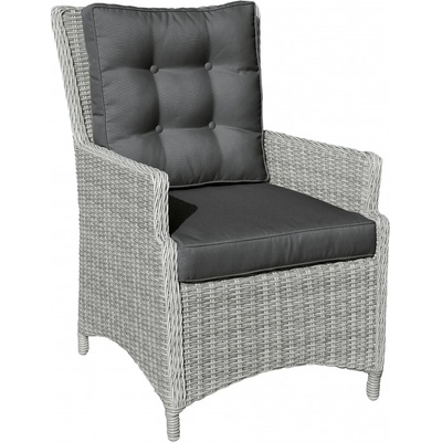 Sunfun Pauline Zahradní křeslo, 85 x 67 x 100 cm, hliník, PE ratan, polyester, světle a tmavě šedá, antracit 1302422BG-CAN