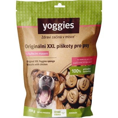 Yoggies XXL bezlepkové originální piškoty s kuřecím masem 250 g