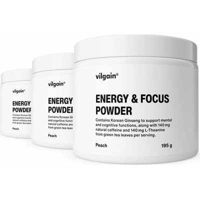Vilgain Energy & Focus Powder broskyňa 3 x 195 g