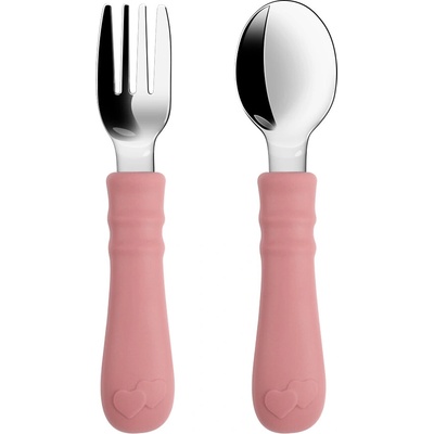 Martons Detský príbor kovové Dark Pink 2 ks