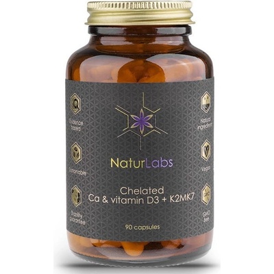 NaturLabs Vápnik chelátový a Vitamín D3 + K2 90 kapsúl