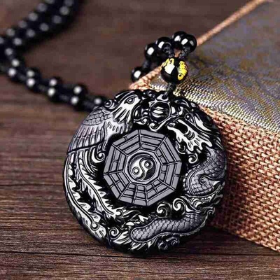 BudNej Amulet životní rovnováha z obsidiánu MN6010