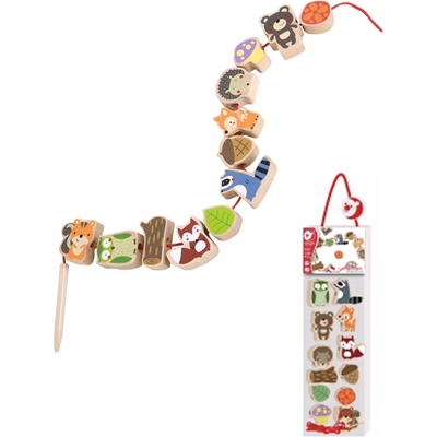 Classic World Дървена мъниста за нанизване с Горски животни (3634)