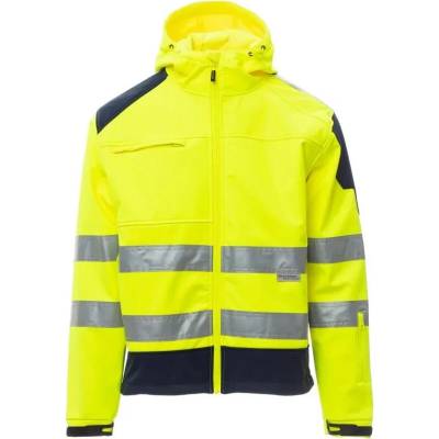 Payper SHINE 2.0 Softshellová reflexní bunda žlutá fluo/námořnická modrá