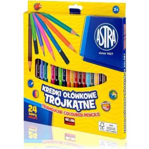 Astra Цветни моливи триъгълни 24 цвята + острилка (as312110003)