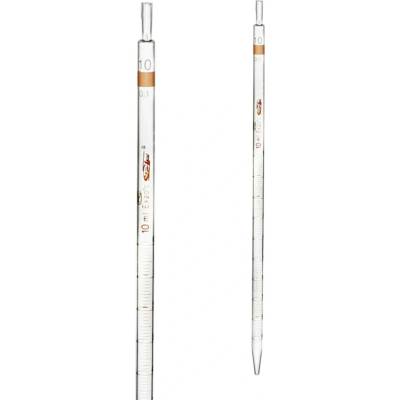 Vícedimenzionální pipeta, 10 ml, třída B, hnědá stupnice, "0" nahoře
