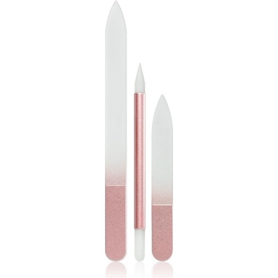 Crystal Bohemia Pink sklený pilník na nechty 3 ks