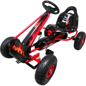 R-Sport dětská šlapací motokára nafukovací kola červená G3