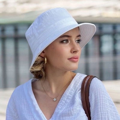 Krumlovanka letní klobouk Bucket Unisex UV -50 + protection Fa-35250 bílý – Zboží Mobilmania