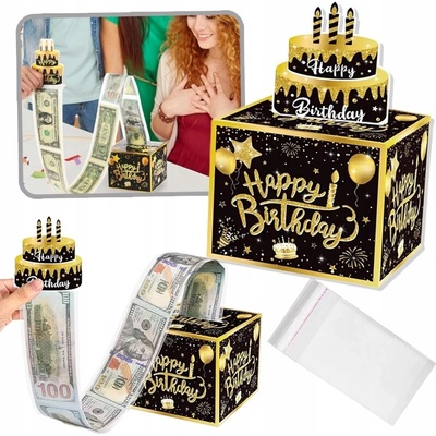 KRABIČKA NA VYŤAHOVANIE PEŇAZÍ NARODENINY DARČEK PREKVAPENIE BOX 3D