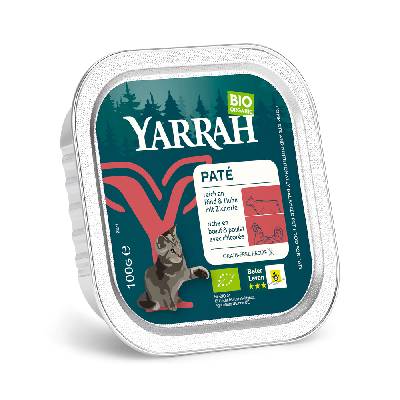 Výhodné balenie Yarrah Bio 48 x 100 g - Paté: bio hovädzie s bio čakankou