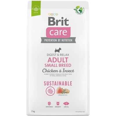 BRIT Care Dog Sustainable Adult Small Breed Chicken & Insect Храна за кучета, суха, за възрастни, малка порода, с пилешко и насекоми, 7 kg