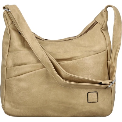 Stylová dámská koženková crossbody kabelka Gianni béžová