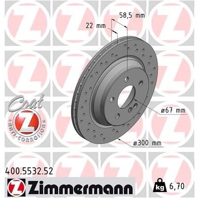 Brzdový kotúč (cena za 1ks) ZIMMERMANN 400.5532.52