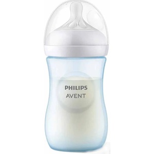 Philips Бебешко шише Philips Avent - Natural Response 3.0, flow 3/среден, 3 м+, 260 ml, синьо (SCY903/21) - ozone