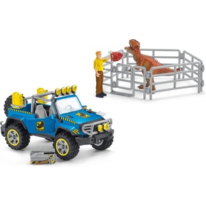 Schleich Комплект Schleich Dinosaurs - Пазач на динозаври с офроуд автомобил (41464-01185)