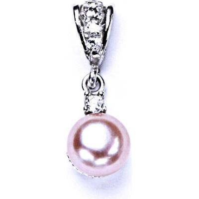 Čištín Stříbrný přívěšek přírodní růžová perla P 1207/2
