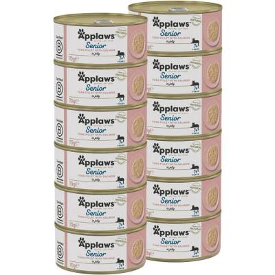 Applaws Консерва за котки Senior тонфис и сьомга в желе 12 x 70 г