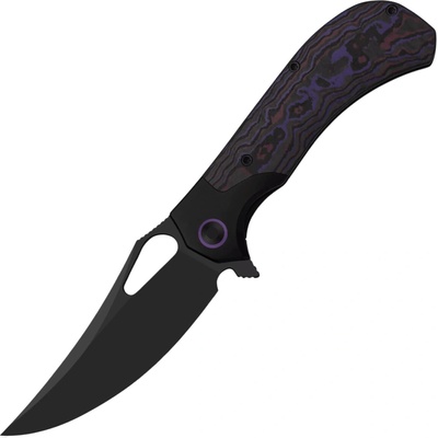 Kizer Cyclone S35VN,Matte DLC Ultra,Titanium&FatCarbon Purple Haze Ki3734A1