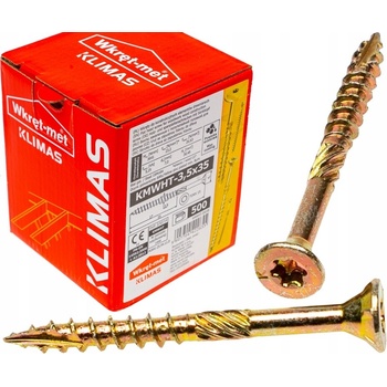 Klimas Wkret-Met TX 3,5x35mm - 500 ks - Skrutky / Vruty do dreva so zapustenou hlavou, WKCS