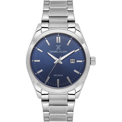 Daniel Klein DK. 6.14273-3 - мъжки часовник, кварцов, 42.5 mm, син циферблат, 5 ATM, сребрист