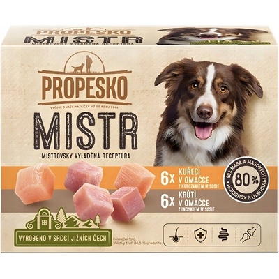 Propesko Mistr kuracie mäso a morčacie v omáčke 12 x 85 g