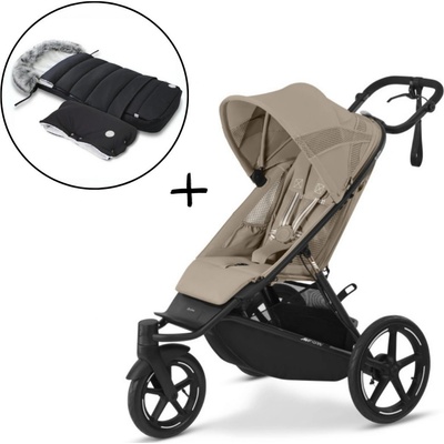 Cybex Avi Spin Almond Beige 2024 + fusak a rukávnik JOMK Northern Black