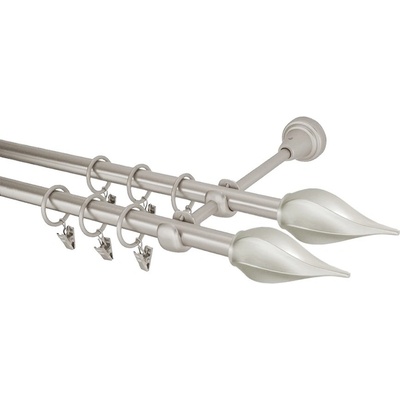 GARNÝŽE-HEBR Garnýž Twister double chrom mat dvojitá 320 cm