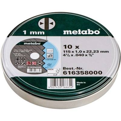 Metabo 616358000 řezný kotouč rovný 115 mm 10 ks ocel, nerezová ocel