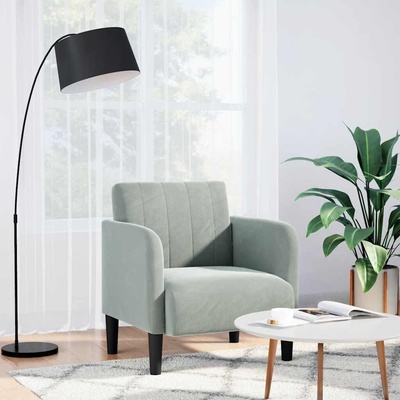 vidaXL 4100578 Rozkládací s područkami světle šedé 54 cm Velvet