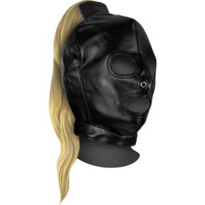 Ouch! Xtreme Mask with Blonde Ponytail Black