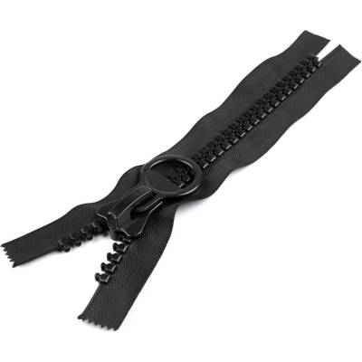 Kostěný zip extra velký No 20 délka 25 cm - černá
