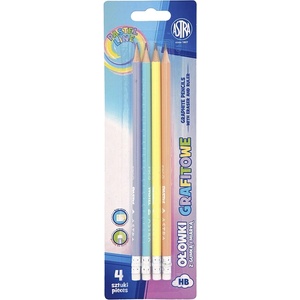 Astra Графитни моливи astra pen Пастелни триъгълни гумички hb 4 бр. /блистер 206022030 (206022030)