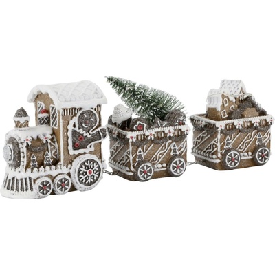 Perníkový vláček se světýlky Gingerbread Noël LED - 26*8*11 cm - Chic Antique