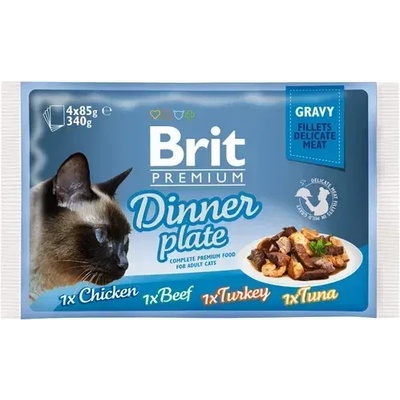 Brit Premium Cat Delicate Dinner Plate Fillets in Gravy Порция паучове месо в сос 4 x 85gr