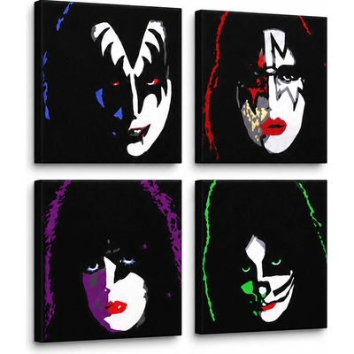 Ručne maľovaný POP Art obraz Kiss - 60x60 cm