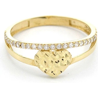 B&B Goldinvestic Zlatý srdce a pruh zirkonů N4945