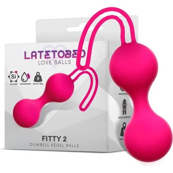 Image 1 of LATETOBED Fitty 2 Dumbell Kegel Balls Fuchsia 52g