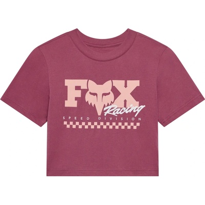 Fox Checker Baby SS Crop berry