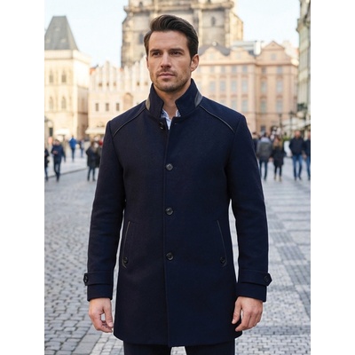 Luxusní pánský kabát tmavě modrý