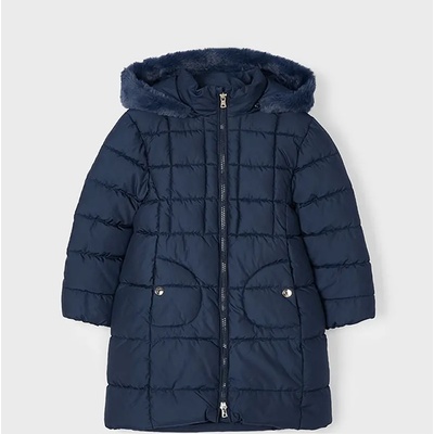 MAYORAL Яке дълго в тъмно син цвят със сваляема качулка за мини момиче Mayoral