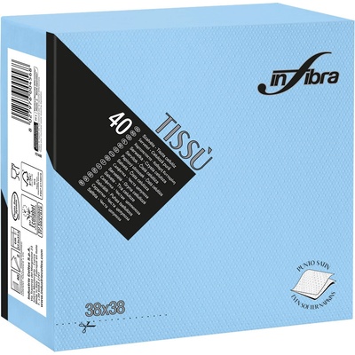 Celtex papírové ubrousky INFIBRA Linea New Soft-touch světle modrá 2V 40ks 38x38cm