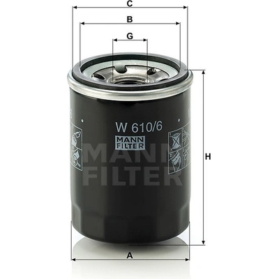 MANN FILTER Olejový filter W 610/6