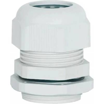 Káblová vývodka PG16 s maticou (10-14mm), IP68, plast, svetlosivá