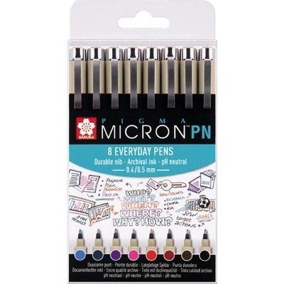 Sakura PIGMA MICRON PN POXSDKPN8 sada 8 barev – Zboží Dáma